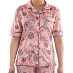 Paisley Print Satin Pajama Set, Soft & Breathable