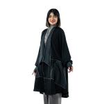 Prestigious open-front Kimono-Style Abaya with Contrast Piping