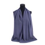 Cotton and Polyester Scarf with Fine Stitch Edges - Charcoal Blue