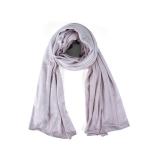 Cotton and Chiffon Scarf with Fine Stitch Edges - LIght Cream