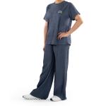 طقم ملابس منزلية بنقشة مضلعة تطريز على الصدر وقصة مريحة راحة وأناقة في كل لحظة