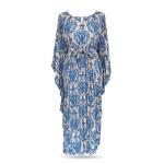 Royal Azure Pleated Kaftan Dress